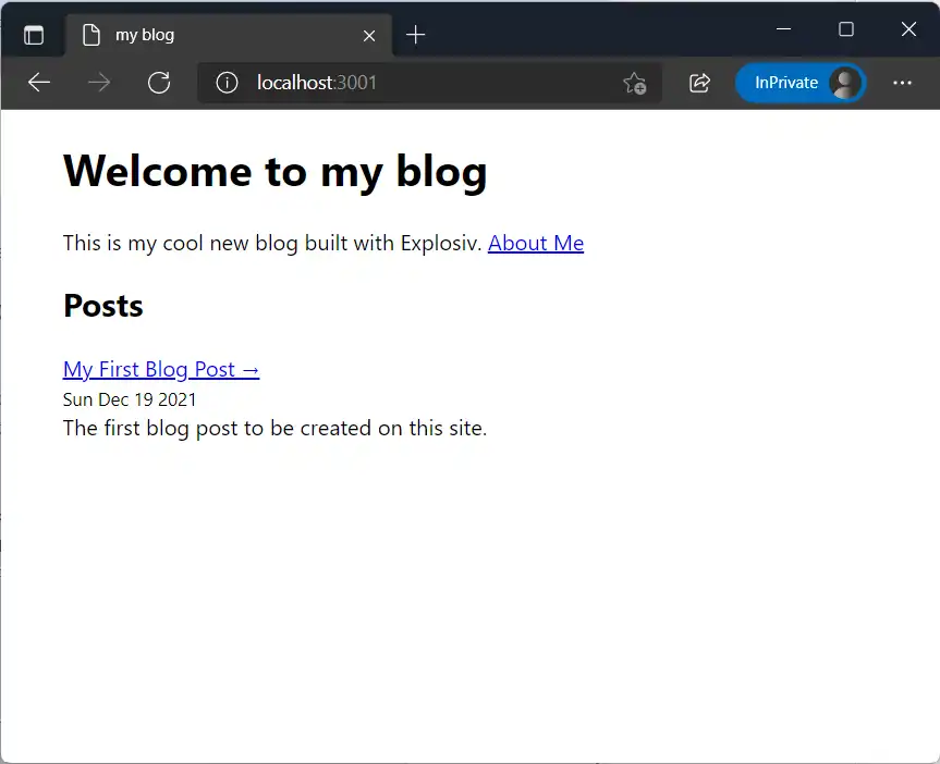 Blog Homepage with Posts